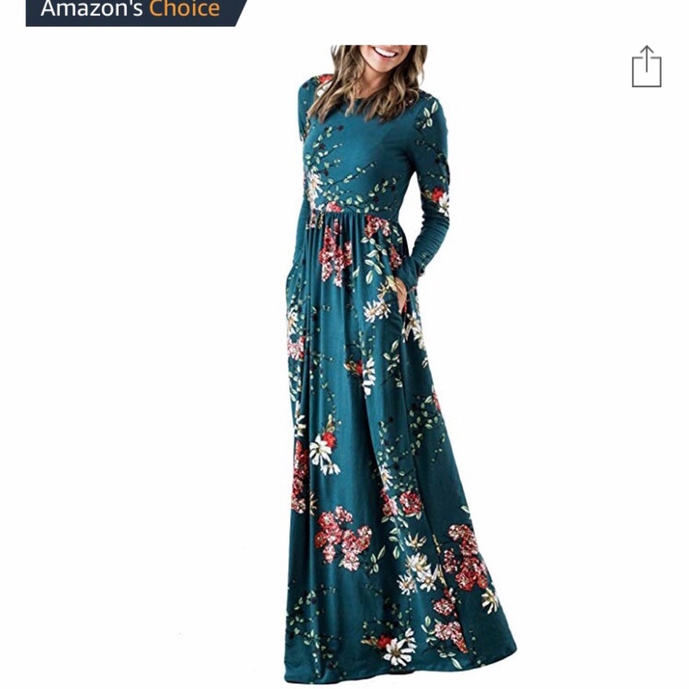 Zesica floral print long sleeve maxi dress